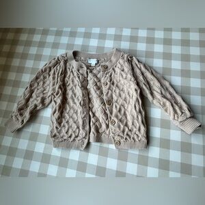 Kids Tan Cable Knit Cardigan